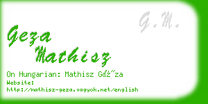 geza mathisz business card